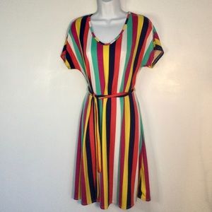 Multi color Striped dress soft comfortable medium large